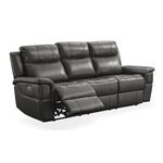 Dendron Charcoal Leather Power Reclining Sofa U6370287 By Ashley Signature Design
