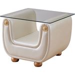 Giza Ivory Leather End Table By ESF Furniture
