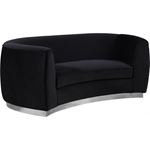 Julian Black Velvet Chrome Trim Love Seat Julian_Loveseat_Black/Chrome by Meridian Furniture