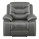 Flamenco Grey Reclining Chair Tufted Upholstery 610206 By Coaster