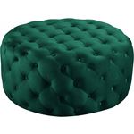 Addison Green Velvet Upholstered Tufted Ottoman/Be