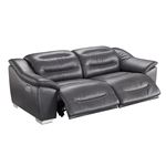 Modern 972 Grey Leather Power Reclining Sofa Open