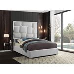 Milan White King Faux Leather Upholstered Bed-3