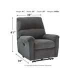 7591006 McTeer Recliner Charcoal Dimensions