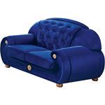 Giza Tufted Blue Velvet Love Seat By ESF Furniture