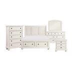 Laurelin White King 5pc Sleigh Storage Bedroom Set