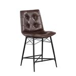 Brown Leatherette Tufted Counter Height Stool 107860 - Set of 2 By Coaster