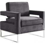 Noah Grey Velvet Upholstered Accent Chair