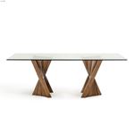 Modrest Corbin Modern Walnut Glass Dining Table 1