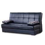 Soho Black Leatherette Convertible Sofa Bed with Storage By Ottomanson