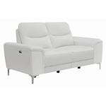 Largo White Leather Power Reclining Loveseat 603395P By Coaster