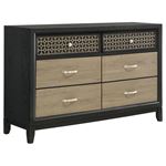 Valencia Black and Light Brown 6 Drawer Dresser 223043 By Coaster