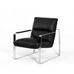 Dunn Modern Black Leather Lounge Chair