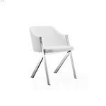 Acorn White Eco-Leather Dining Arm Chair by Casabi