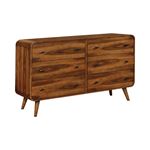 Robyn Dark Walnut 6 Drawer Mid-century Dresser 205133 By Coaster