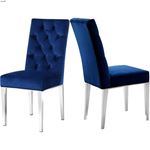 Juno Navy Upholstered Tufted Velvet Dining Chair -