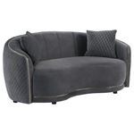 Brookside Dark Grey Velvet Curved Loveseat 504845 By Coaster