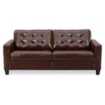 Altonbury Tufted Walnut Leather Queen Sofa Bed-3