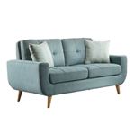 Deryn Teal Fabric Love Seat 8327TL-2 by Homelegance