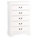 Mayville White 5 Drawer Chest 2147W-9 by Homelegance