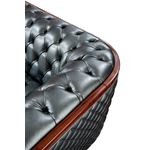 Modern Tufted Grey Leather 415 Loveseat detail 2