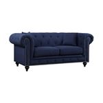 Chesterfield Navy Linen Tufted Love Seat Chesterfield_Loveseat_Navy by Meridian Furniture