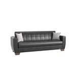 Barato Black Leatherette Convertible Sofa Bed with Storage By Ottomanson