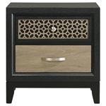 Valencia Black and Light Brown 2 Drawer Nightst-3