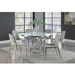 Irene 51 Inch Round Glass Top Dining Table White-3