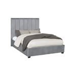 Arles Grey velvet Queen Vertical Channeled Tufted Bed 306070Q By Coaster