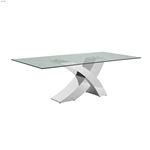 Geneve Chrome Clear Glass Dining Table 1
