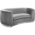 Julian Grey Velvet Chrome Trim Love Seat Julian_Loveseat_Grey/Chrome by Meridian Furniture
