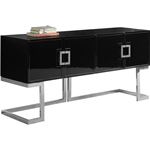 Beth Black Lacquer Buffet/Console Table - Chrome B