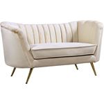 Margo Cream Velvet Love Seat Margo_Loveseat_Cream by Meridian Furniture