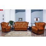 Traditional 100 Brown Italian Leather Love Seat 100 By ESF Furniture 3