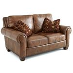 Silverado Caramel Brown Leather Loveseat