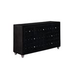 Deanna Black Velvet 7 Drawer Dresser 206103 By Coaster