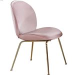 Paris Pink Upholstered Velvet Dining Chair - Gol-3