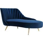 Margo Navy Velvet Upholstered Tufted Chaise