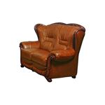 Traditional 100 Brown Italian Leather Love Seat 100 By ESF Furniture