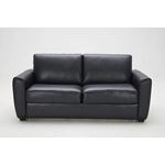 Ventura Black Leather Sofa Bed front