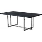 Elle Rectangle Modern Black Charcoal Dining Table - Chrome Base By Meridian Furniture