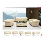 258 Tufted Ivory Italian Leather Sofa 258 By ESF Furniture 3