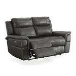 Dendron Charcoal Leather Power Reclining Loveseat U6370274 By Ashley Signature Design