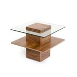 Clarion Modern Walnut and Glass End Table- 3
