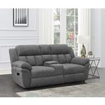 Bahrain Charcoal Fabric Reclining Loveseat 609542 By Coaster