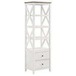 Hollis Brown and White  4 Shelf Wood Media Tower 708254 By Coaster