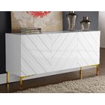 Collette White Sideboard/Buffet - Gold Base - 3
