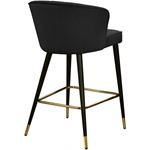 Cassie Black Velvet Bar/Counter Stool - 3