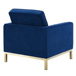 Loft Modern Navy Velvet and Gold Legs Tufted Chair EEI-3393-GLD-NAV by Modway 3